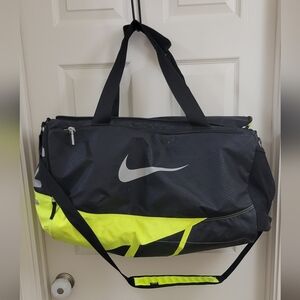 Neon yellow Nike duffel bag